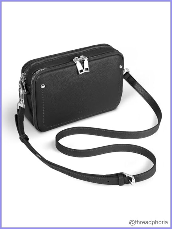 Handbags - Genuine Leather RFID Crossbody Bag with Built-in Wallet